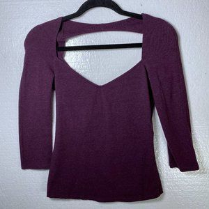 Victorias Secret XS Purple Cut Out Long Sleeve Top